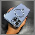 thumbnail image 1 of Funda de silicona transparente con filtro de polvo para altavoz Magsafe, Protector de lente de lujo para iPhone 15, 14 Plus, 11, 12, 13 Pro Max, X, 1 of 4