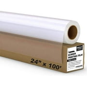 6 Rolls 24- inches x 100-feet- 5 MIL - Waterproof Screen Printing Inkjet Film Transparency for EPSON HP CANON (Water-based-dye and pigment ink) Printers 2"core