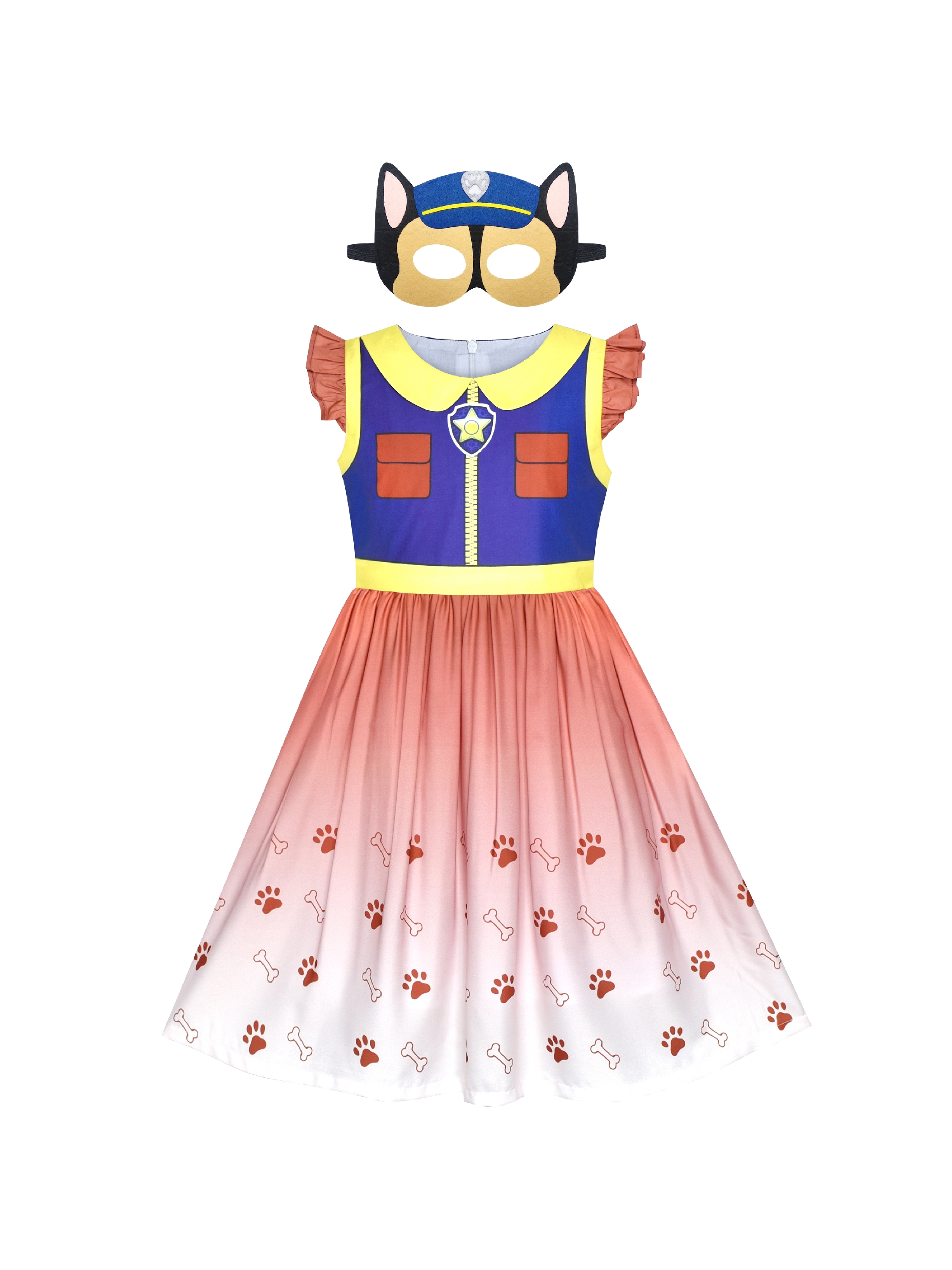Sunny Fashion Girls Dress Paw Chase Mask Patrol Cosplay Halloween