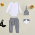 thumbnail image 4 of Gubotare My First Halloween Baby Boy Outfit Long Sleeve Pumpkin Romper Pants Set with Hat Newborn Boy Fall Clothes 0 3 6 9 12 18 24 Months (White,6-12 Months), 4 of 7