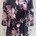 thumbnail image 4 of Vestido casual con estampado floral y hombros descubiertos, manga trompeta, para mujer, S, 4 of 6