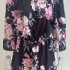 thumbnail image 4 of Vestido casual con estampado floral y hombros descubiertos, manga trompeta, para mujer, 4 of 6