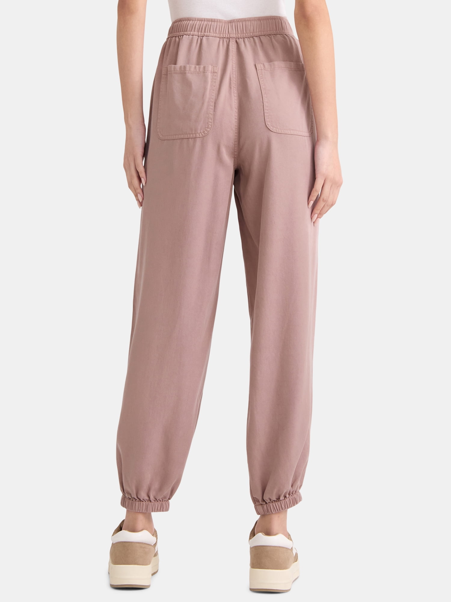 Time and Tru Women's High Rise Parachute Jogger, 28" Inseam, Sizes XS-XXXL