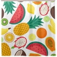thumbnail image 2 of Coolnut Watermelon Lemon Lime Bath Shower Curtain Liners 72"x72", 100% Polyester Waterproof with C-Shaped Curtain Hook Modern Bathroom Decoration 1 Panel, 2 of 5