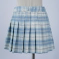 thumbnail image 3 of Sholeno Kids Girls High Waist School Uniform Skater Scooter Plaid Skirt Schoolgirls A-line Pleated Sky Blue 120/S, 3 of 7