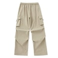 thumbnail image 6 of Mens Multi-Pockets Wide Leg Cargo Pants Fashion Streetwear Straight Trousers, 6 of 11