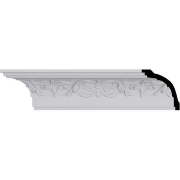 3 1/4"H x 3 1/2"P x 4 5/8"F x 94 1/2"L Fleur-de-lis Crown Moulding