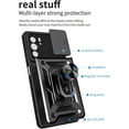 thumbnail image 2 of Phone Case for Motorola Moto G62 5G with Slide Camera Window, Heavy Duty Protection Phone Cover Case with Ring Kickstand for Motorola Moto G62 5G SJ Blue, 2 of 8