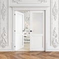 thumbnail image 2 of 36" X 80" Interior Frosted Glass Paneled French Doors Solid Double Doors With Hardware Kit / Handles, 2 of 8