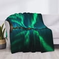 thumbnail image 3 of Honeii Northern Lights print throw blanket, crafted from cozy cotton flannel, offers versatile home decor as a bedding suitable for all seasons.-40"x30", 3 of 6