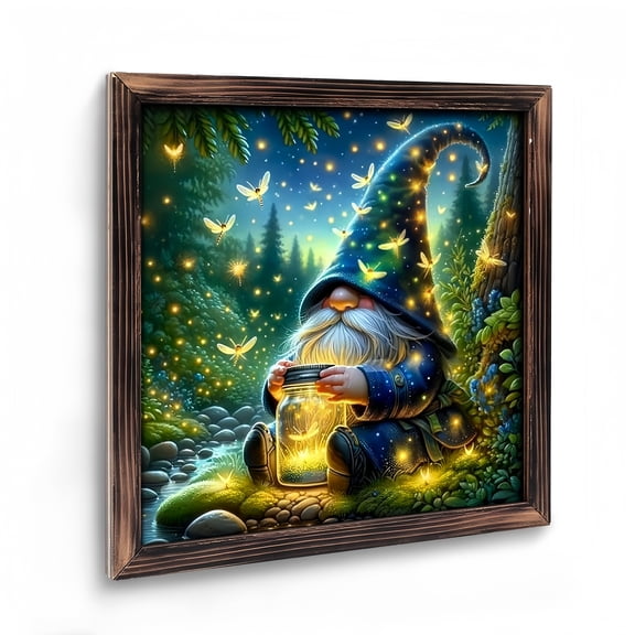 Room Decor Art Prints: Gnomes Forest Wooden Art Prints Home Wall Decor.for Living Room, Kitchen, Bedroom And Office.for Gift Home Wall Decor Vintage 08×08inch(20×20cm)
