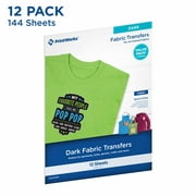 Printworks Color Fabric Transfer Paper, 144 Sheets, Iron on, Printable, Inkjet Compatible, 8.5 x 11