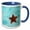 Blue/White, variant on 3drose, Caribbean, Barbados, Carlisle Bay. Red Cushion Sea Star in Sand., 11oz Two-tone Green Mug