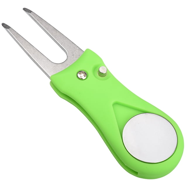 1pc Golf Divot Repair Tool With Ball Marker Pitch Mark Fork Golf Pitchfork Hot Sale Golf Accessories Putting Fork Golf Training Green