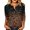 Brown, variant on Sheghy Ladies Lightweight Linen Halloween Crew Neck Three Quarter Sleeve Top Orange S