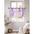 thumbnail image 4 of Spring Flowers Semi Sheer Curtains 54 Inch Length 2 Panels Set, Purple Lavender Floral Modern Pastoral Sheer Kitchen Curtain Privacy Voile Window Curtain for Living Room Bedroom Rod Pocket Drapes, 4 of 7