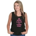 thumbnail image 4 of Keep Calm And Think Pink Support Tank Top Tee Shirt Women Brisco Brands S, 4 of 6