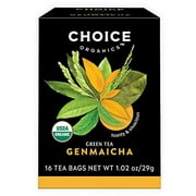 Choice Organics - Organic Genmaicha Tea (3 Pack) - Green Tea with Toasted Brown Rice - Compostable - 48 Organic Green Tea Bags
