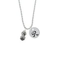 thumbnail image 2 of Delight Jewelry Silvertone Pair of Dice Silvertone Script Initial Disc - R - Charm Necklace, 20"+3", 2 of 4