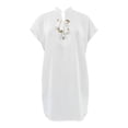 thumbnail image 1 of Ropa Playa Ocean Pacific para Mujer Vestido Largo Manga Corta Aros Cintas Ajust. Escote Blanco Talla EG, 1 of 4