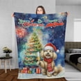 thumbnail image 3 of Merry Christmas and Happy New Year Santa Poodle Holiday Xmas Winter 2025 Cozy Fleece Blanket Poodles Dog Lover Gifts Idea Warm Soft Throw Blanket - 00024, 3 of 5