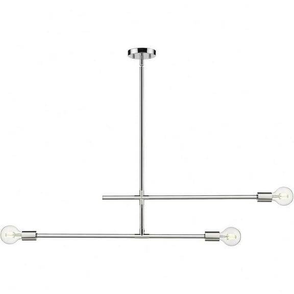 3 Light Chandelier in Sleek Style-8 inches Tall and 4.75 inches Wide-Chrome Finish Bailey Street Home 372-Bel-4652329