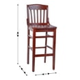 thumbnail image 2 of HERCULES Series School House Back Mahogany Wood Restaurant Barstool, 2 of 9