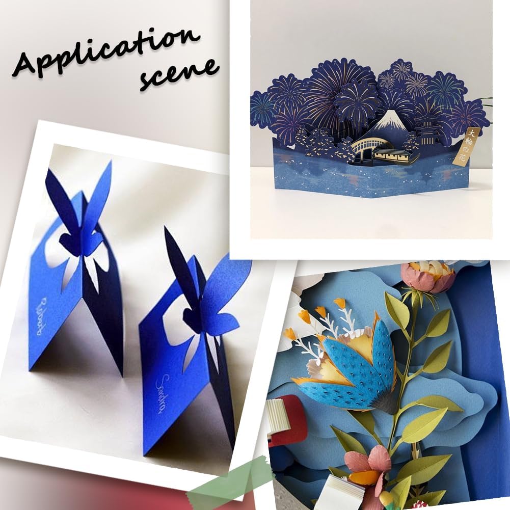 1set 50pcs A4 Craft Paper Cardstock for Card Craft Making Rectangle Royal Blue 298x210x0.2mm
