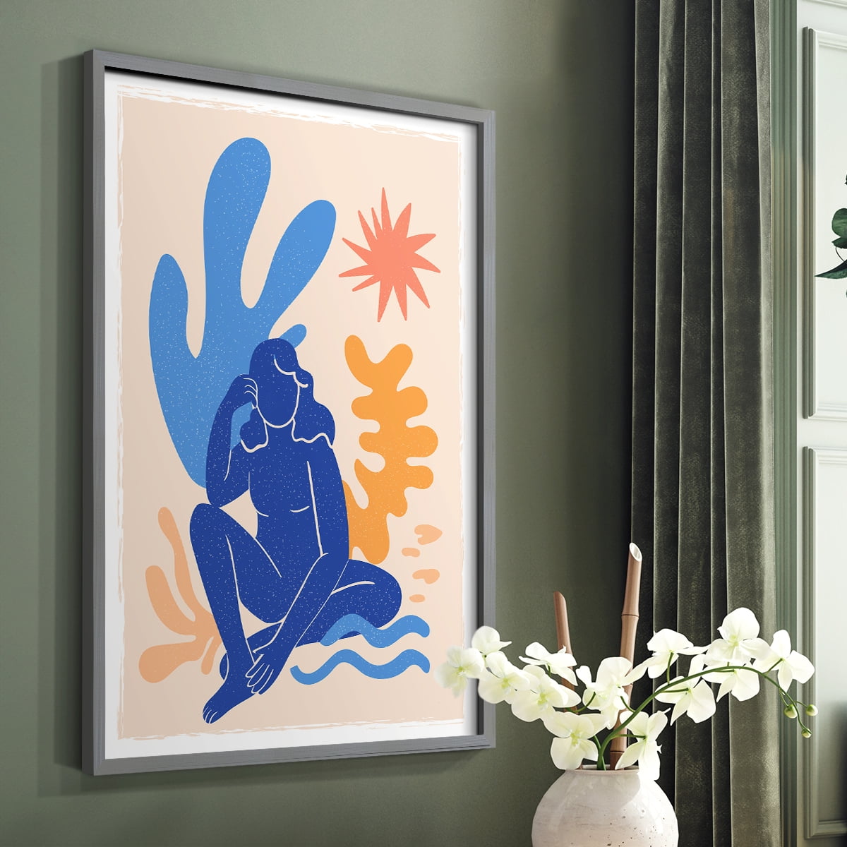 Matisse CCCLXIII in Gray Solid Wood 11 x 14 Framed Print