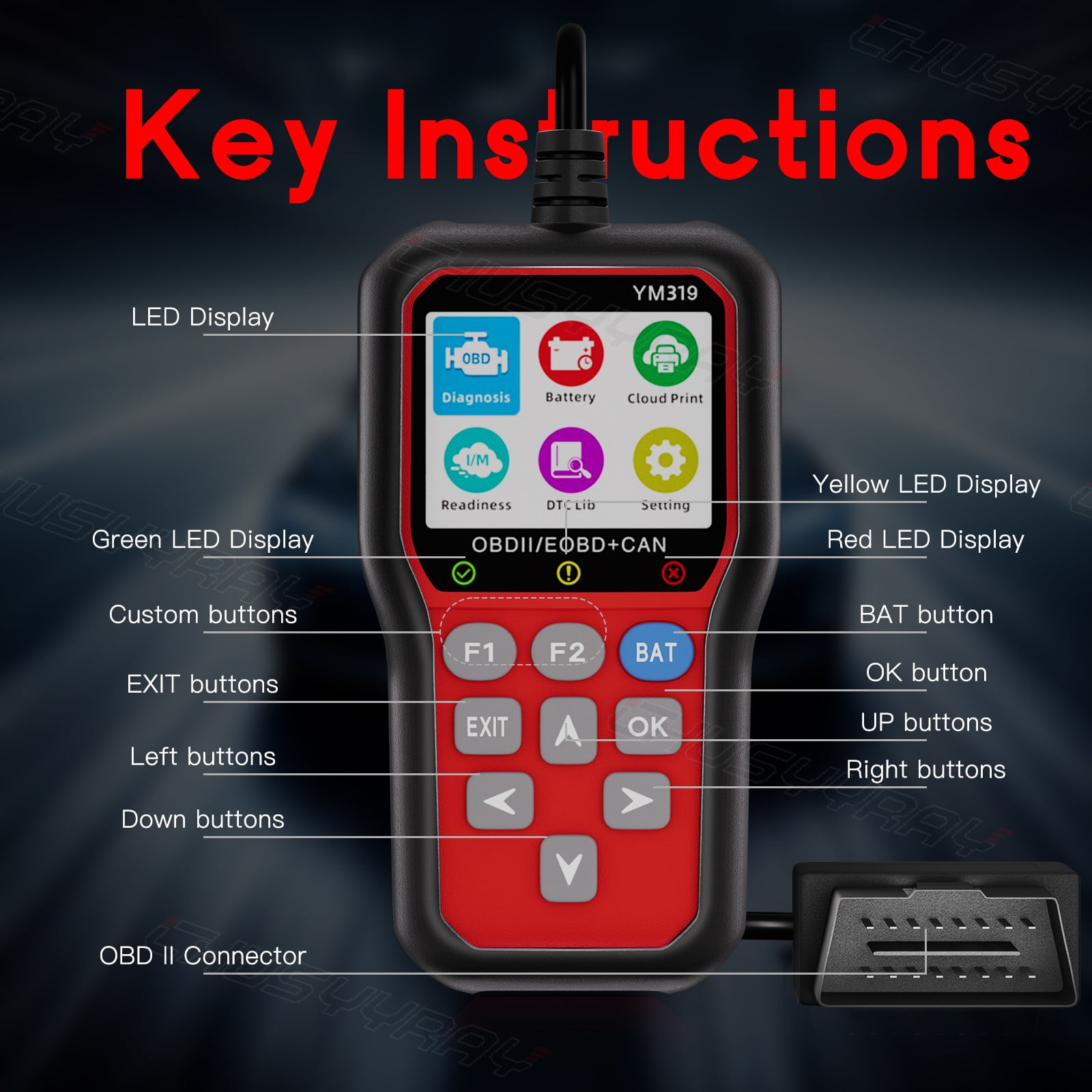 OBD2 Scanner Code Reader Check Engine Fault Car Diagnostic Tool