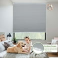 thumbnail image 4 of MiLin No Drill Cellular Shades - Cordless Cellular Blinds No Tools for Indoor Windows Bottom Up Blinds Tension Shades Easy to Install for Home Office (Blackout, Grey, 46 1/2" W X 40" H), 4 of 6