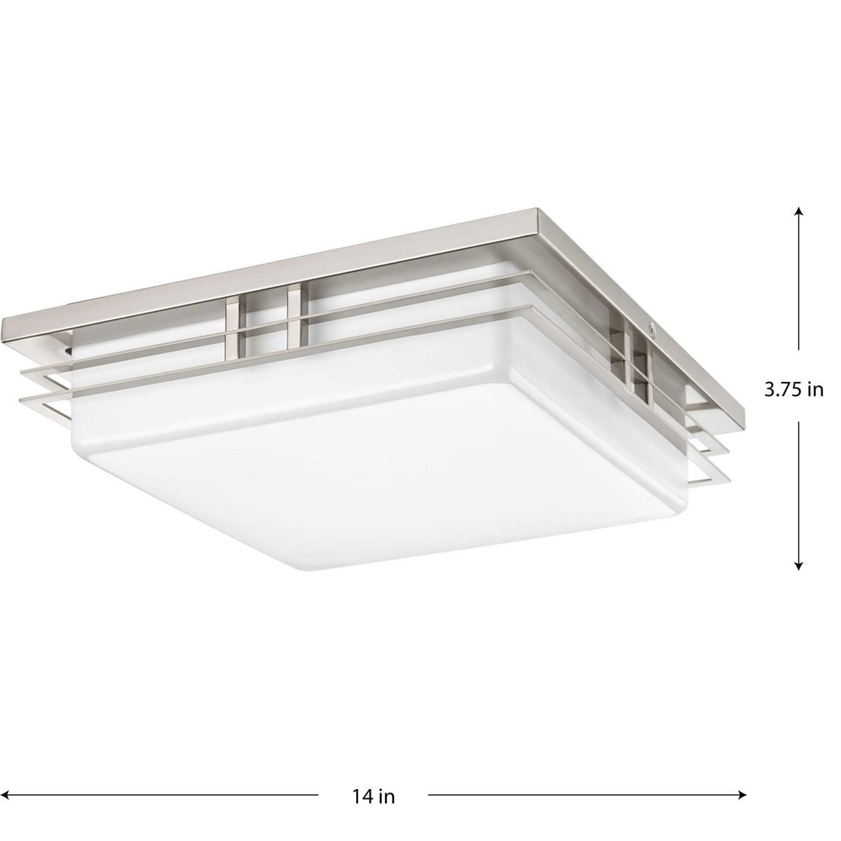 Progress Lighting Helm Collection 2-Light LED Flush Mount in Brushed Nickel with Acrylic Diffuser