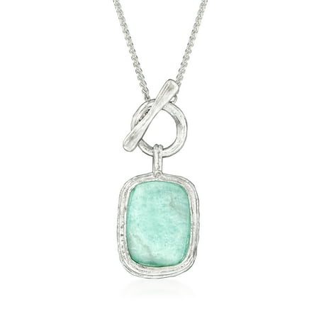 Ross-Simons Roman Glass Toggle Necklace in Sterling Silver, Women's, Adult