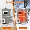 thumbnail image 5 of Petsblublu Insulated Outdoor Cat House 2 Story Weatherproof Elevated Outside Cat Shelter, Gray, 5 of 8