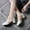 White, variant on Big Kids Girls Mary Jane Dress Shoes Pumps Low Heels Flower High School Prom Shoes Girls Glitter Sandals Size 3