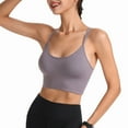 thumbnail image 4 of Povozer Womens Y Back Sports Bras Spaghetti Straps Racerback Padded Yoga Bra(Purple,2XL), 4 of 5