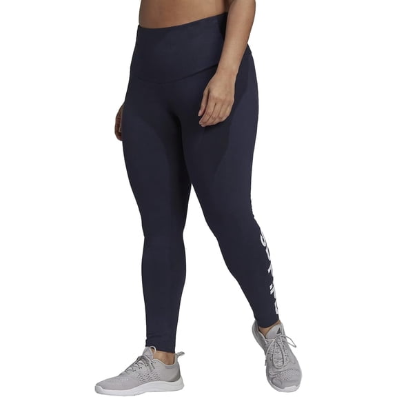 Adidas Women's Linear-Logo Full Length Leggings - Legend Ink/White