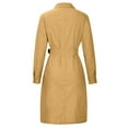thumbnail image 4 of Womens Dress Shoes Womens Spring and Autumn Casual V-Neck Lapel Solid Color Button Lace-Up Long Shirt Dress Womens Shirt Dress Casual Dress Shoes Long Shirt Dress, 4 of 8