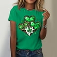 thumbnail image 5 of JURANMO Women's St Patricks Day T-Shirts Fashion Shamrock Irish Shirts 2025 Summer Cotton Short Sleeve Round Neck Casual Blouse Holiday Tops Green XXXL Sales of The Day, 5 of 6