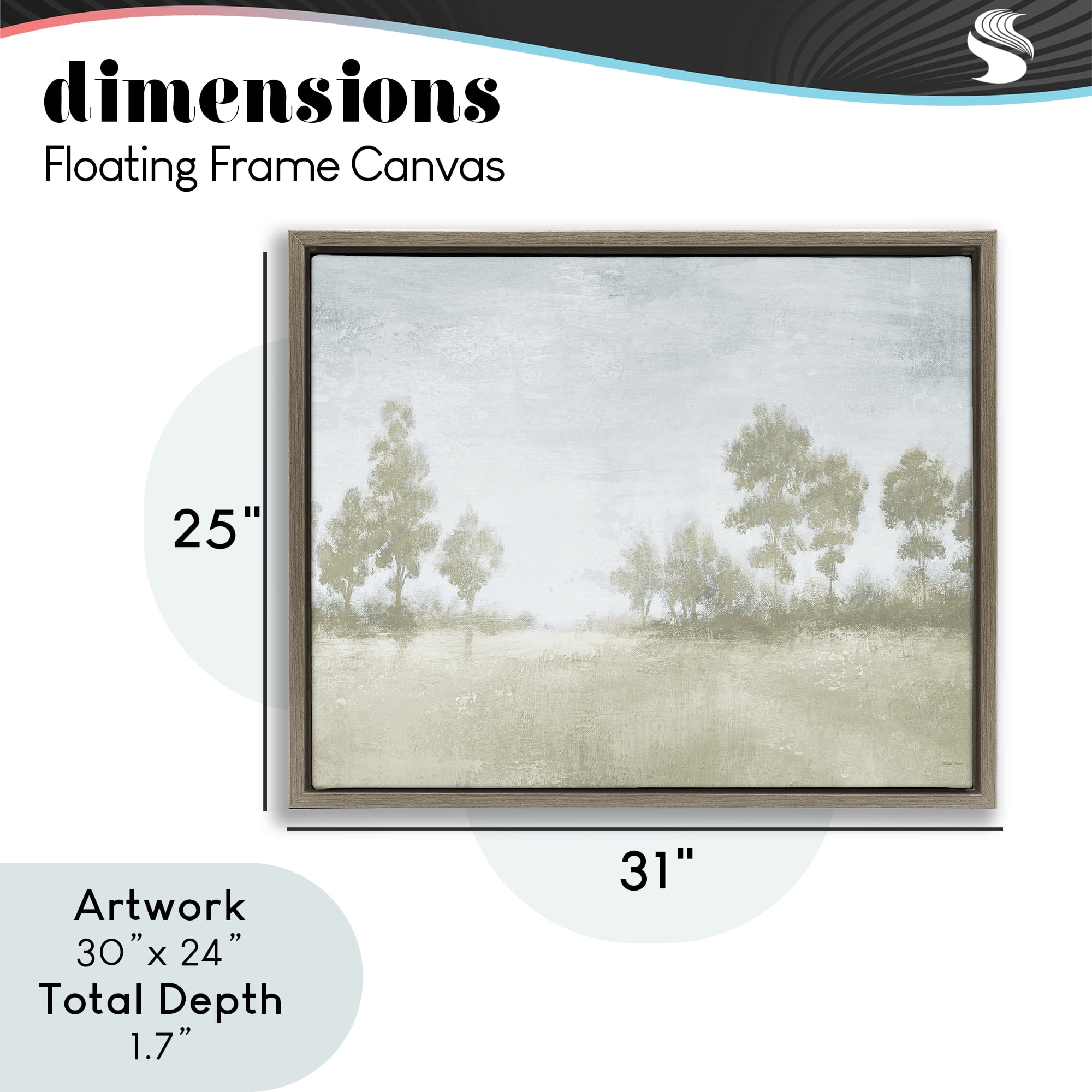 Stupell Industries Soft Distant Valley Landscape Brown Framed Floater Canvas Wall Art, design by Michael Marcon