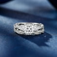 thumbnail image 6 of SFTING Moissanite Wedding Rings Set for Women 925 Sterling Silver Three Stones Princess Cut Engagement Rings for Women Anniversary D Color VVS1 Size 10, 6 of 9