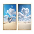 thumbnail image 2 of Designart "Heart of the Desert A Remote Beauty IV" Beach Framed Wall Art Set Of 2 - Coastal White Frame Gallery Set For Office Decor, 2 of 6