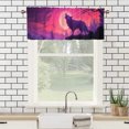thumbnail image 3 of Cortinas de cocina con diseño de lobo, animales salvajes aullando bajo la luna, cielo estrellado morado, tratamiento de ventana para sala de estar, dormitorio, baño, 54 x 18 pulgadas, 2 paneles, 3 of 6