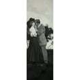 thumbnail image 3 of Atelier B Art Studio 11x24 Black Modern Framed Museum Art Print Titled - VINTAGE COUPLE KISSING, 3 of 5