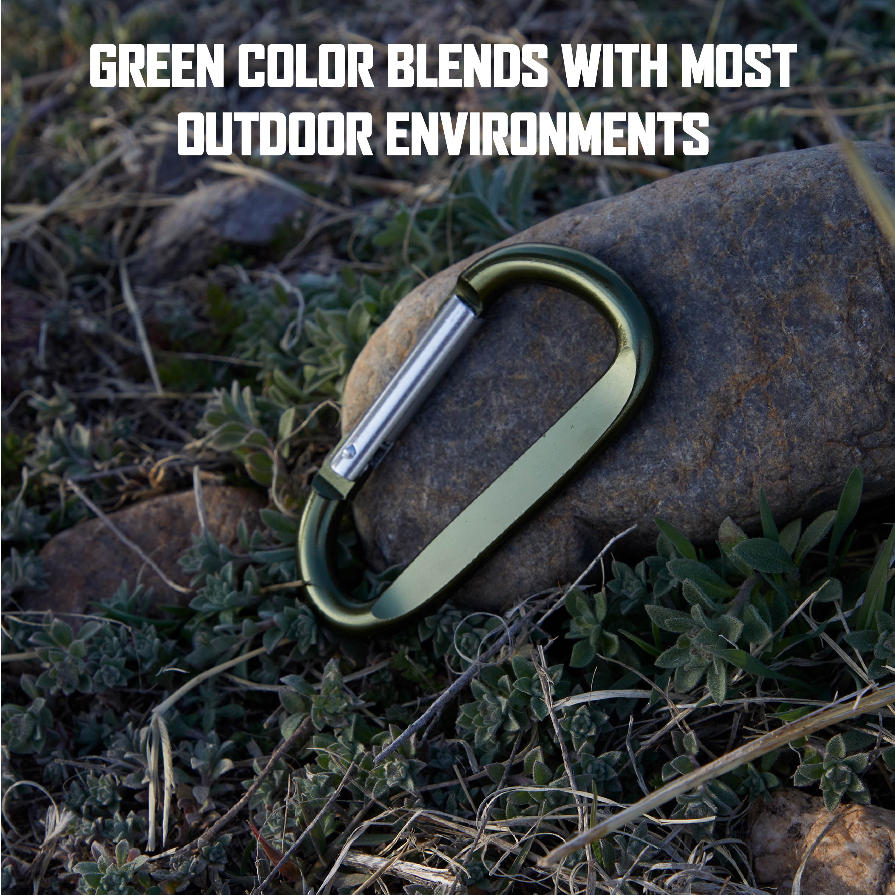 Allen Company 3 Inch General Purpose Carabiner - Lightweight Aluminum - Green