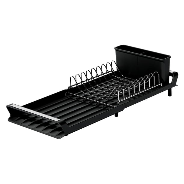 Advancent Rejilla de drenaje extensible multifuncional para fregadero de cocina, de secado de platos, tres secciones Cocina y Comedor Negro