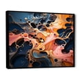 thumbnail image 3 of Designart "Ink Waves Melody Pink and Orange Serenade" Extra Large Abstract Framed Wall Art - Modern Pink Abstract Liquid Ink Living Room Framed Canvas Art, 3 of 7