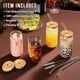 thumbnail image 2 of Diseño multiusos en forma de lata, elegante juego de pajitas de vidrio con tapas de bambú, vidrio transparente duradero resistente a la temperatura, regalo ideal para amantes de las bebidas,, 2 of 7