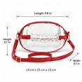 thumbnail image 6 of Clear Football Bag for Stadium Events, PVC Crossbody Purse with Shoulder Strap, Game Day Bag for Concerts Sports Games, Red, 6 of 8