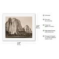 thumbnail image 2 of Middle Cathedral Rock - Yosemite Valley California - Vintage B&W Photograph by Carleton E. Watkins c.1865 - Fine Art Rolled Canvas Print 16in x 20in, 2 of 4